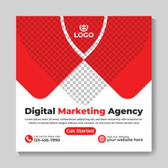 Corporate modern digital marketing agency social media post design