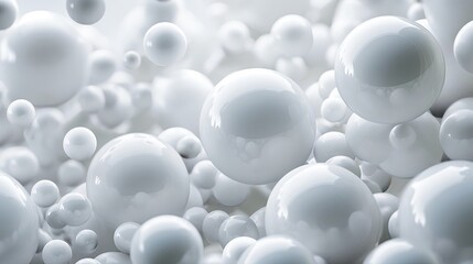 Abstract background of white soft spheres