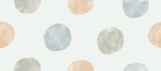 Vector Watercolor Rounds Pattern.