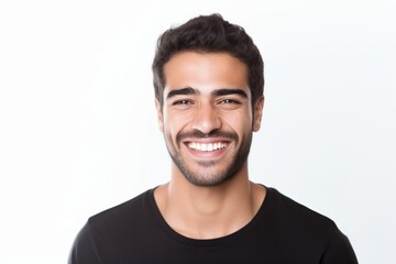 Studio Photo of Handsome Young Man Laughing. Photo Concept for Cosmetic or Dental Ads.