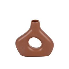 ceramic vase decorative object for home decoration isolated on white background