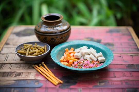 bowl of organic cannabis edibles on a bamboo mat