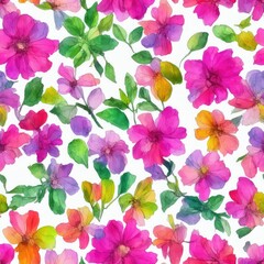 Flowers. Abstract seamless pattern. AI generated.