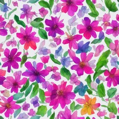 Flowers. Abstract seamless pattern. AI generated.