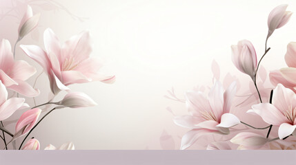 Graceful magnolia and lily banner