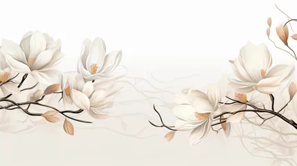 Gordijnen Graceful magnolia and lily banner © Cybonad