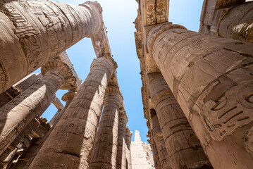 antique columns in a karnak temple in luxor