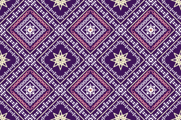 Ethnic Figure aztec embroidery style. Geometric ikat oriental traditional art pattern.Design for ethnic background,wallpaper,fashion,clothing,wrapping,fabric,element,sarong,graphic,vector illustration