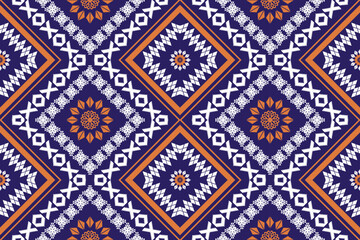 Ethnic Figure aztec embroidery style. Geometric ikat oriental traditional art pattern.Design for ethnic background,wallpaper,fashion,clothing,wrapping,fabric,element,sarong,graphic,vector illustration