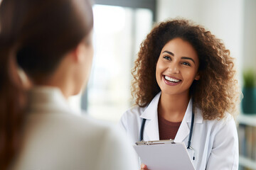 Generative AI photo image of happy beautiful smiling professional nurse