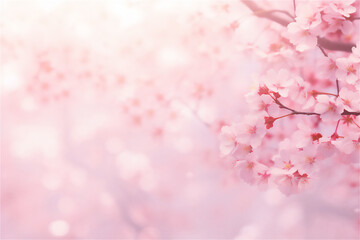 the background of a beautiful pink cherry blossom - Powered by Adobe