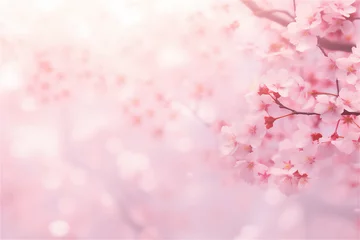 Fotobehang the background of a beautiful pink cherry blossom © 소연 박