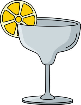 cocktail glass with lemon slice clip art preview