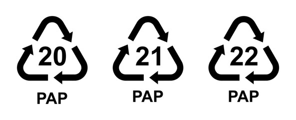 recycling codes for all types of materials - obrazy, fototapety, plakaty