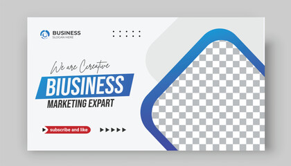 Creative YouTube video thumbnail or social media web banner and corporate YouTube thumbnail design template	