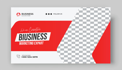 Creative YouTube video thumbnail or social media web banner and corporate YouTube thumbnail design template	