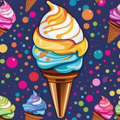 ice cream seamless pattern