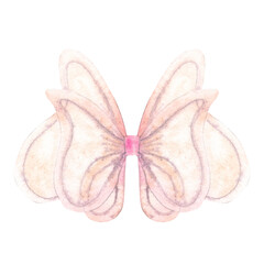 Watercolor illustration of delicate magic wings for a little fairy.