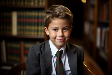 Generative AI technology conceptual picture World Book Day people reading book in big large library