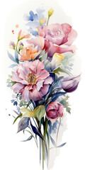 Bouquet of flowers in watercolor style