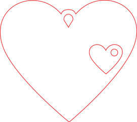 Heart Set: Laser-Cut Matching Couple Charm, Friendship Necklace Pendant Vector Illustration, Laser Cut Ready Heart Charm Set for Unique BFF Gift, Simple Heart Pendant Set to Custom Engrave, Cute Charm