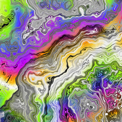 Abstract colorful wavy groovy psychedelic background. Abstract marbleized effect background.