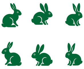 ウサギのアイコンセット 緑