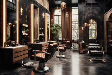 Interior of a modern hairdressing salon, barbershop
