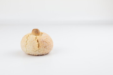 Fototapeta na wymiar Typical Sardinian soft almond biscuits, copy space for text.