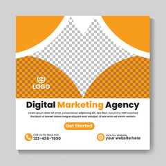 Creative modern digital marketing agency social media post design square web banner template
