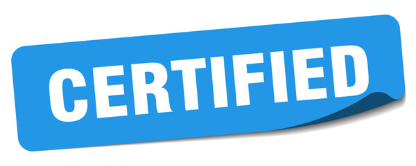 certified sticker. certified label