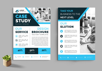 Business Case Study Layout With Blue Accents