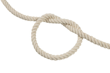 Rope with a knot isolated on white background.