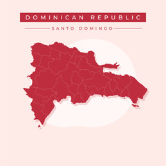 Vector illustration vector of Dominican Republic map Dominican Republic and Santo Domingo