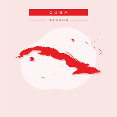 Vector illustration vector of Cuba map Cuba and Havana