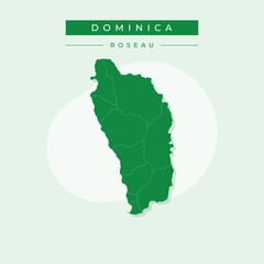 Vector illustration vector of Dominica map Dominica and Roseau