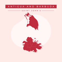 Vector illustration vector of Antigua and Barbuda map Antigua and Barbuda and Saint John's