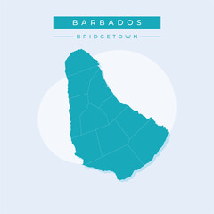 Vector illustration vector of Barbados map Barbados and Bridgetown - obrazy, fototapety, plakaty