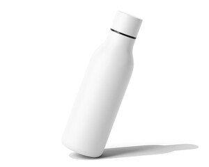 Blank White Hydro flask water bottle Packaging, Vacuum Insulated Water Bottle isolated on transparent background, prepared for mockup, 3D render.