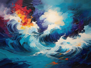 Artistic Sea Wave Wallpaper Art work