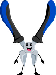 Cartoon funny nippers diy, building and repair tool character. Isolated vector personage, possesses sharp jaws and a playful, metallic gleam, always ready for handy adventures and surprising twists