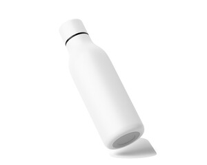 Blank White Hydro flask water bottle Packaging, Vacuum Insulated Water Bottle isolated on transparent background, prepared for mockup, 3D render.