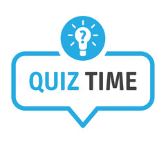 quiz time. Vector illustration - Text in speech bubble with bulb and interrogation mark - vector illustration