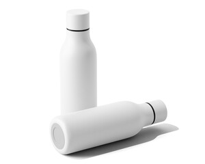 Blank White Hydro flask water bottle Packaging, Vacuum Insulated Water Bottle isolated on transparent background, prepared for mockup, 3D render.