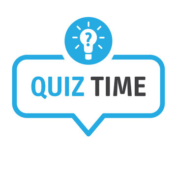 quiz time. Vector illustration - Text in speech bubble with bulb and interrogation mark - vector illustration