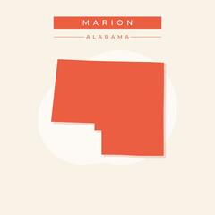 Vector illustration vector of Marion map Alabama