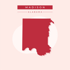 Vector illustration vector of Madison map Alabama