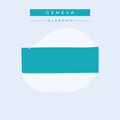 Vector illustration vector of Geneva map Alabama