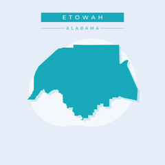 Vector illustration vector of Etowah map Alabama