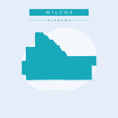 Vector illustration vector of Wilcox map Alabama